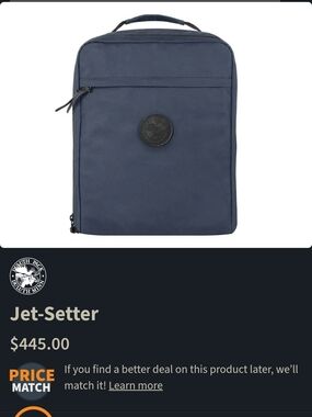 Rare Classic Navy Canvas Duffel Backpack with Real Leather Straps.